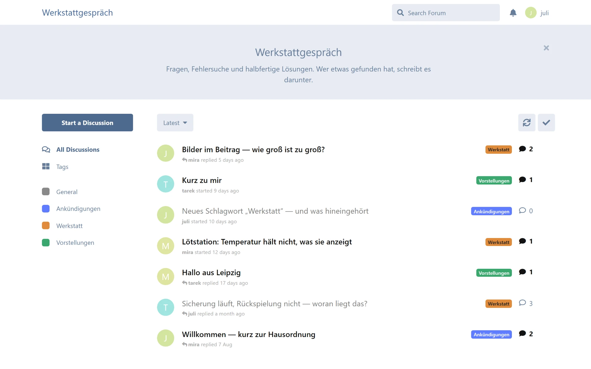 Flarum, Screenshot 1